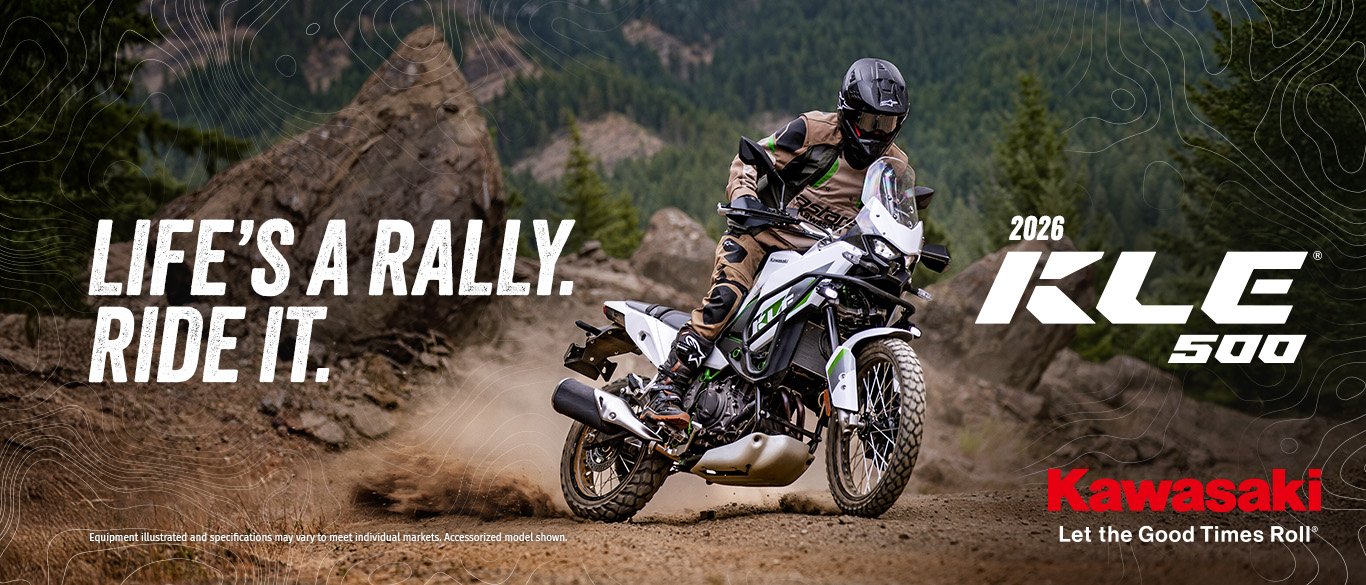 2026 Kawasaki KLE 500 – Life's a Rally. Ride It.
